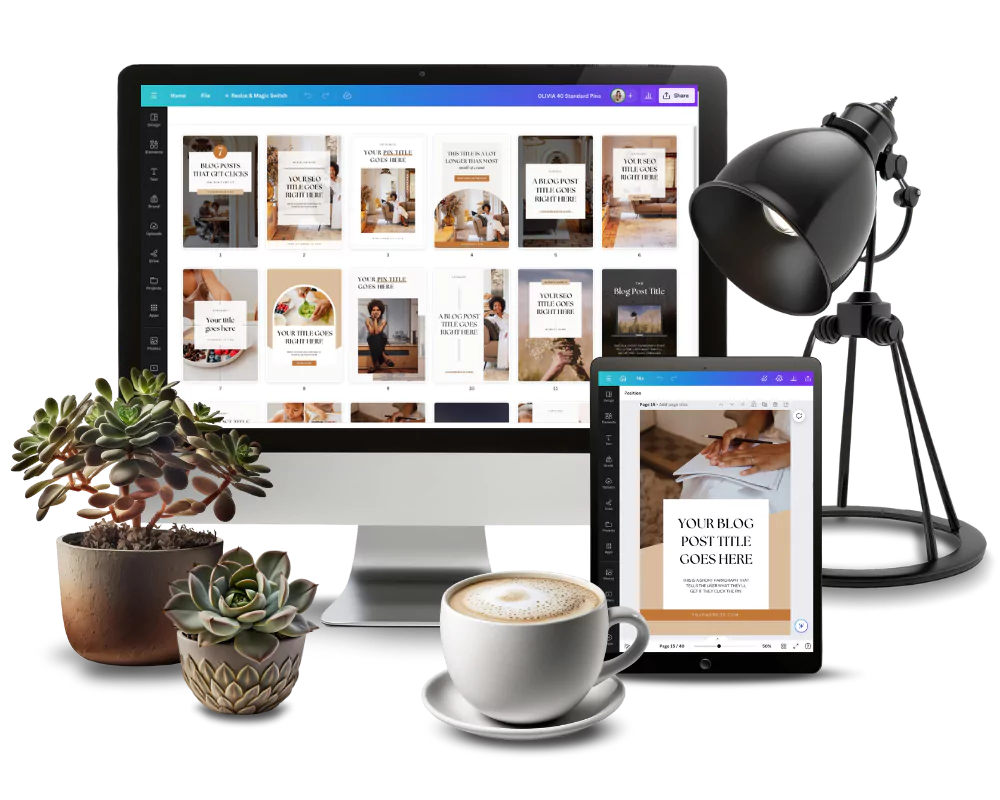 Pin Templates for Bloggers, by the Blogging She Thrives shop - OLIVIA Collection